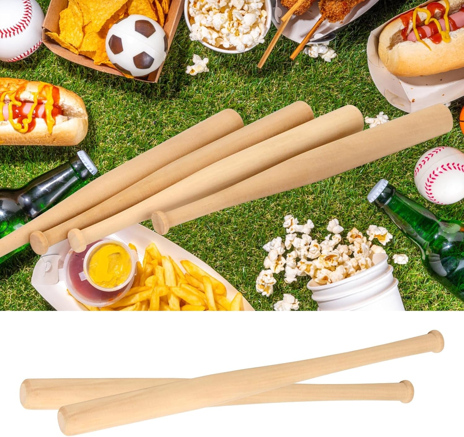 3 Pack 8" Mini Baseball Bats, Wooden Unfinished Wood Ball Bats Mini Baseball Bat, Unpainted Small Wooden Bats Small Party Favors for Painting Sports DIY Craft Projects