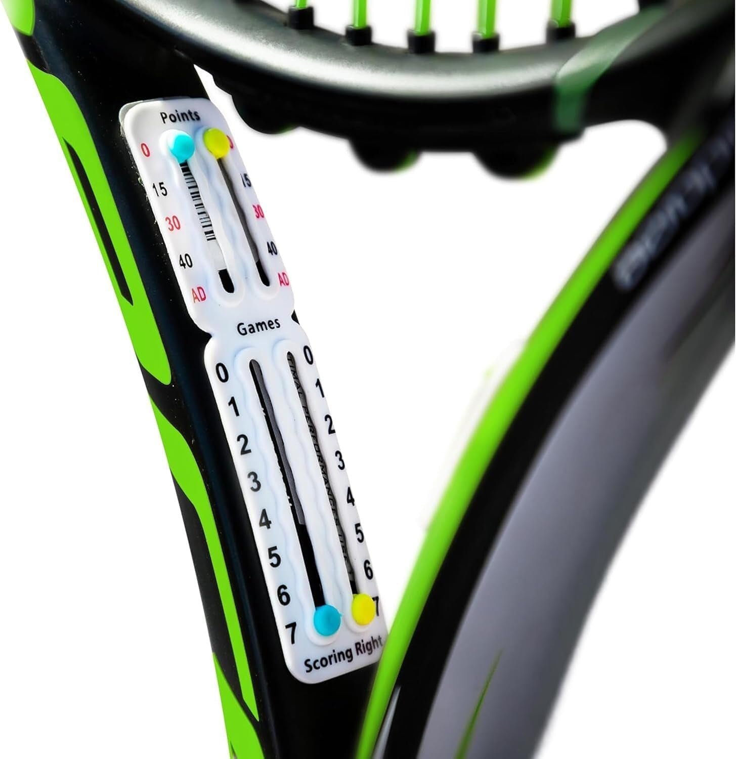 Portable Tennis Racket and Padel Scorekeeper, Easily Mounted Small Score Board to Keep Score of Points, Games, and Sets, ITF Conforming, Lightweight Mini Score Keeper, 1.9G