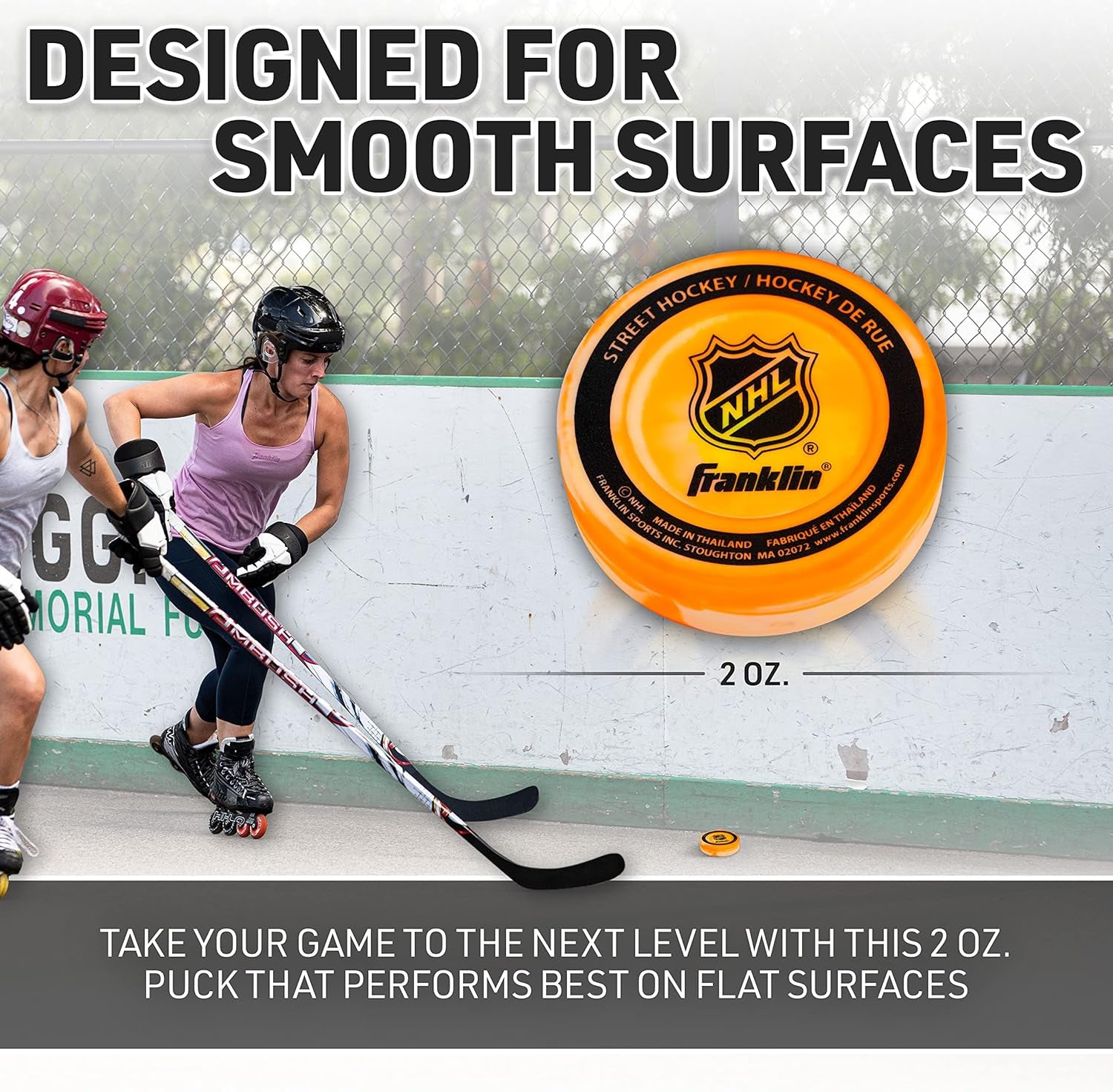 Franklin Sports NHL Street Hockey Puck - No Bounce Outdoor Street + Roller Hockey Puck - Official Size for Kids + Adult Games - 1 & 3 Packs