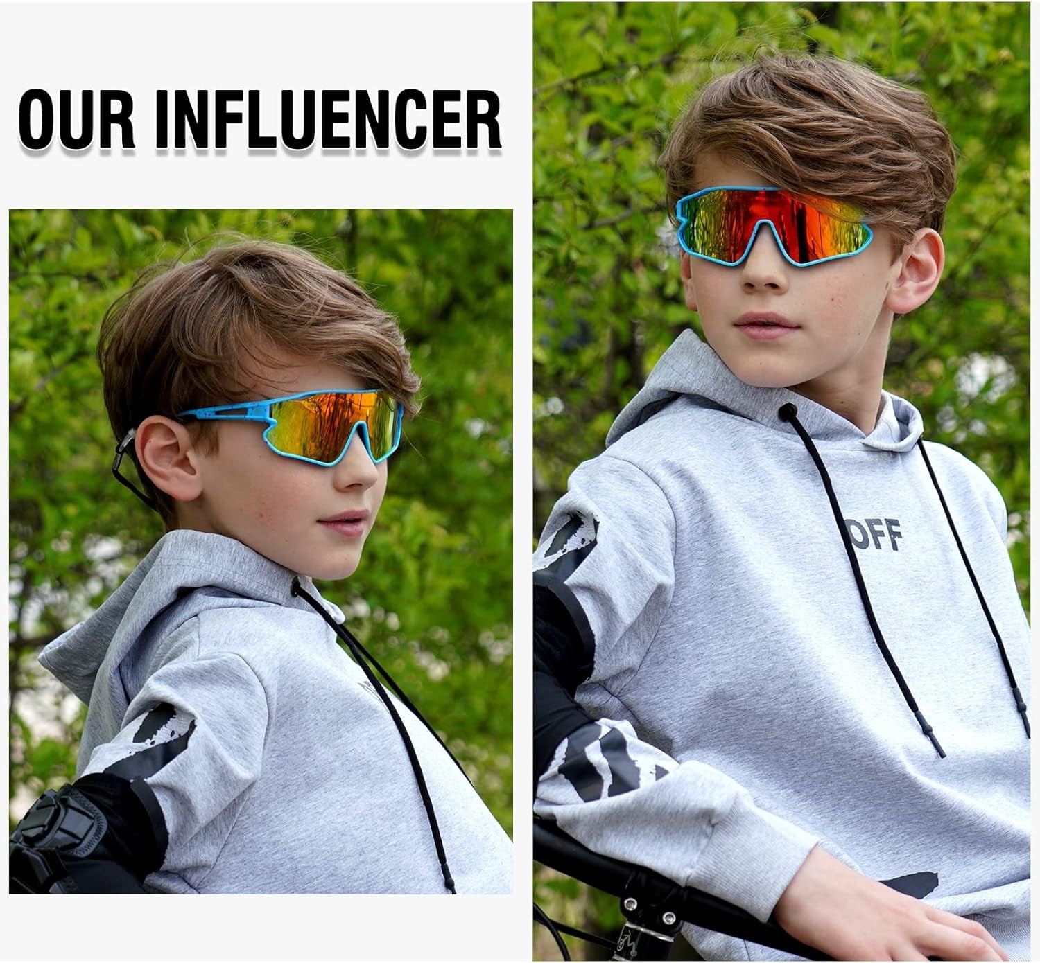 Kids Youth Baseball Sunglasses for Boys Girls Age 8-16 Polarized UV400 Protection Sports Cycling Glasses DK268
