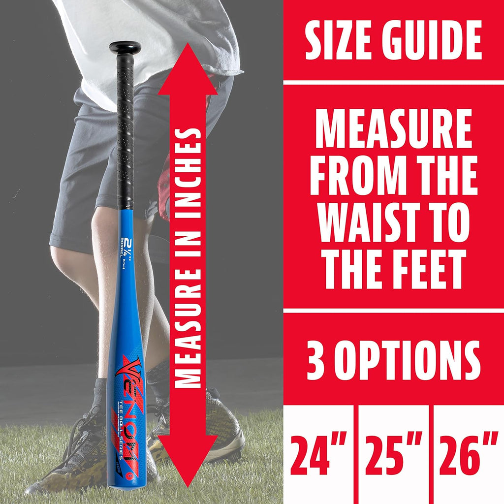 Franklin Sports Kids Teeball Bat - Venom + Barracuda Aluminum + Composite - USA Baseball Certified for Boys + Girls - Youth Metal Bat - Drop -10 to -13