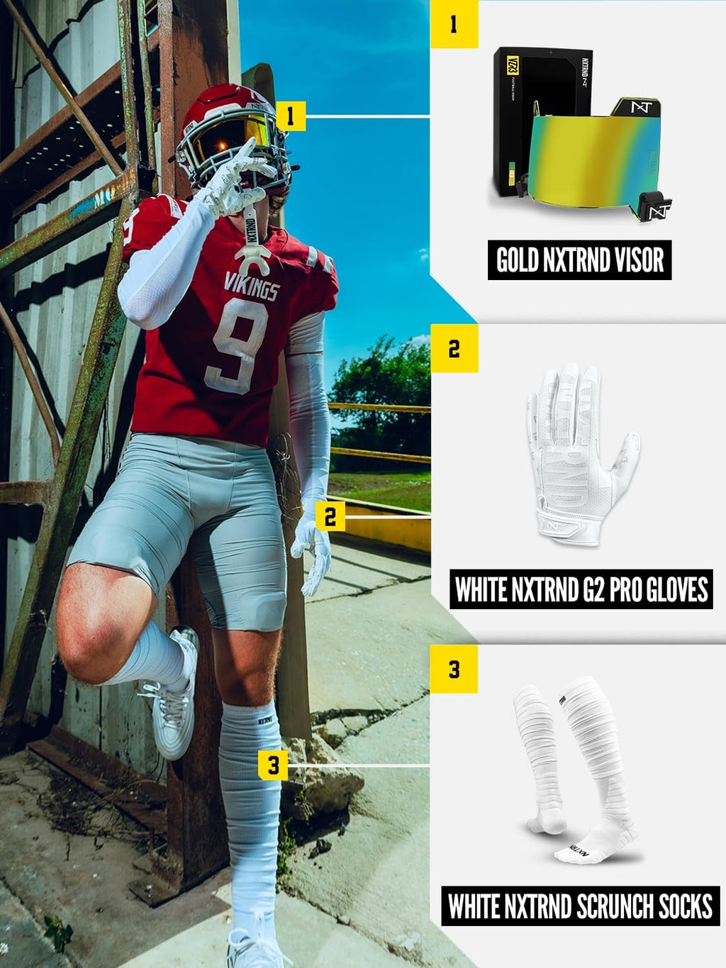 XTD Scrunch Football Socks, Extra Long Padded Sport Socks for Men & Boys