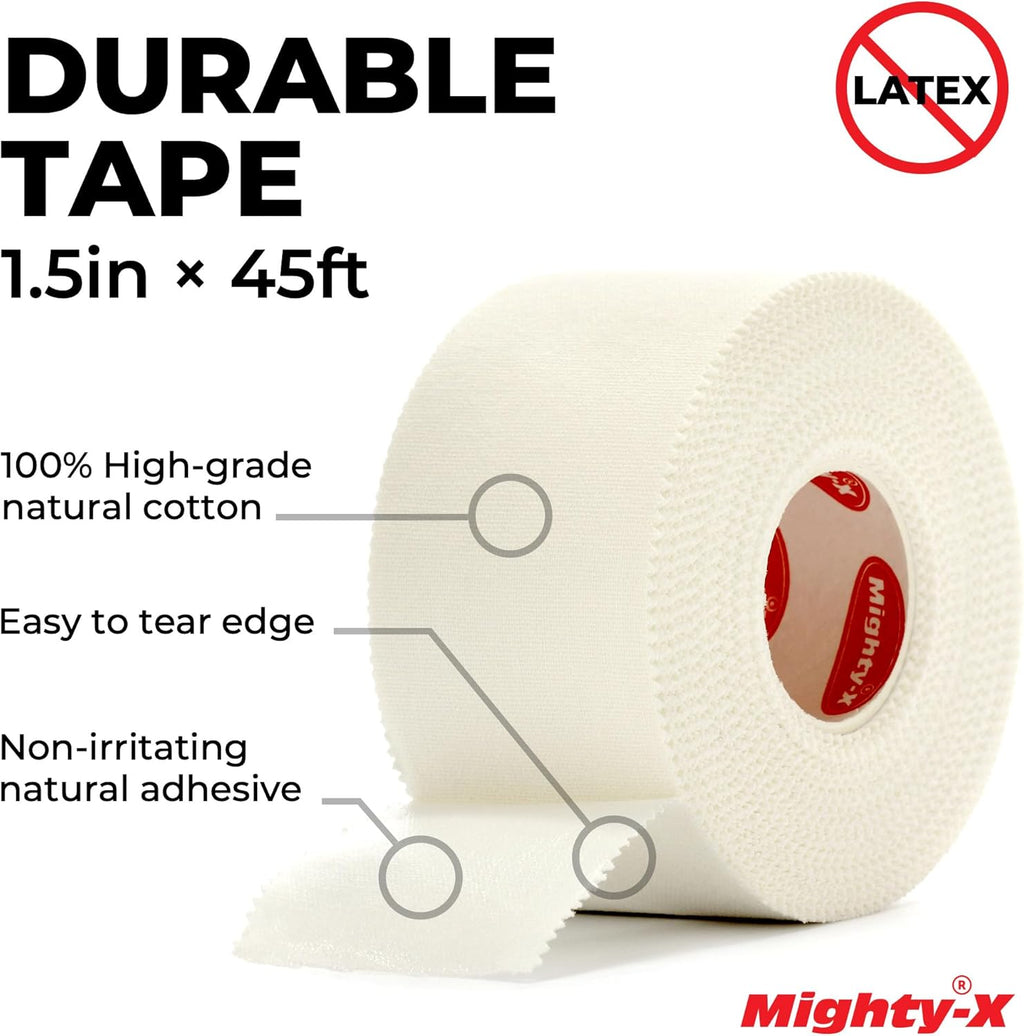 Premium White Athletic Tape for Injuries - 3 Pack with Pre-Wrap - Easy Tear & No Sticky Residue - Sports Zinc Oxide Tape - Ankle, Wrist, Fingers - Ideal for Soccer, Gymnastics, Boxing