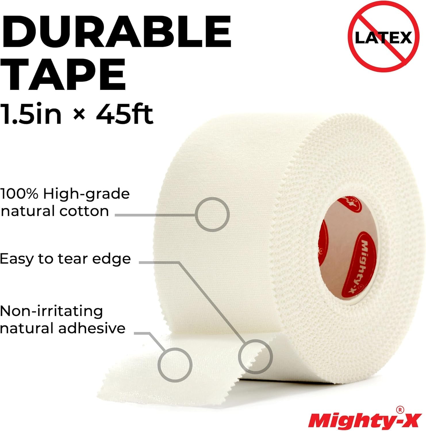 Premium White Athletic Tape for Injuries - 3 Pack with Pre-Wrap - Easy Tear & No Sticky Residue - Sports Zinc Oxide Tape - Ankle, Wrist, Fingers - Ideal for Soccer, Gymnastics, Boxing