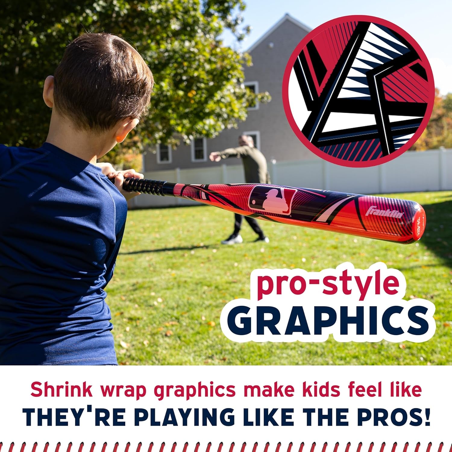 Franklin Sports Kids Plastic Baseball Bat + Balls Set - MLB Slammin' Toy Bat & Ball Set for Kids - Youth 30" Inch Plastic Baseball Bat & Plastic Baseball - Kids Bat + Ball Set