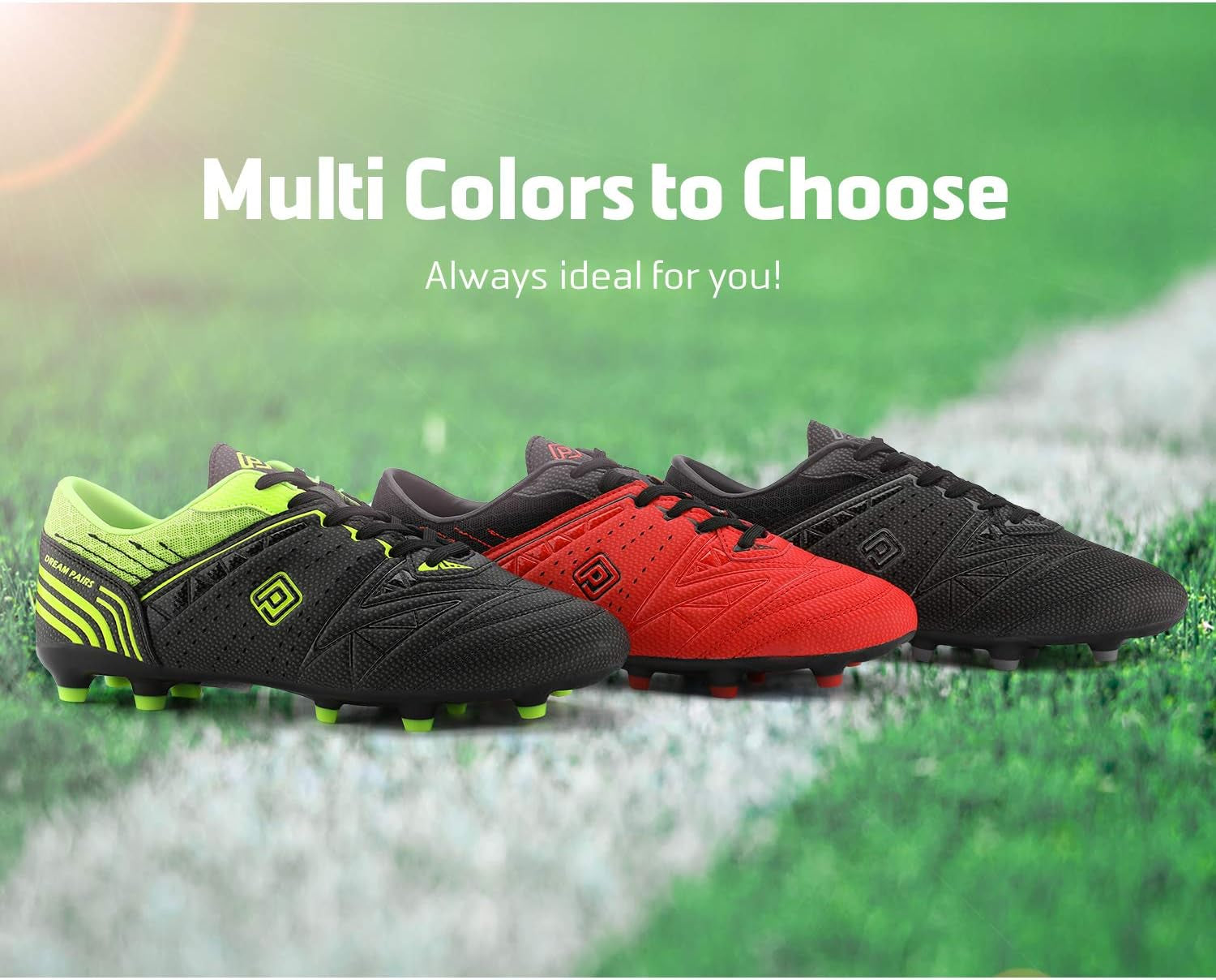 Mens Sport Flexible Athletic Lace up Light Weight Outdoor Cleats Football Soccer Shoes