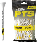 PTS Wood Golf Tees | 100 Count, 2-3/4 Inch | #1 Wood Tee on Tour | Best for Drivers & Woods