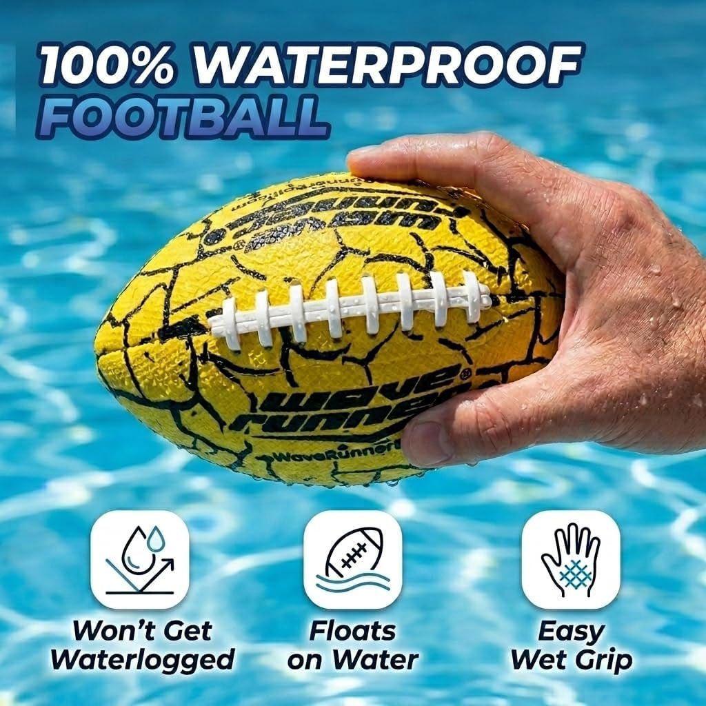 Water Football for Pool and Beach | Waterproof Football for Outdoor Games for Adults, Teens, and Kids - Lightweight Pool Toys, Easy Wet Grip, Outdoor Summer Toy