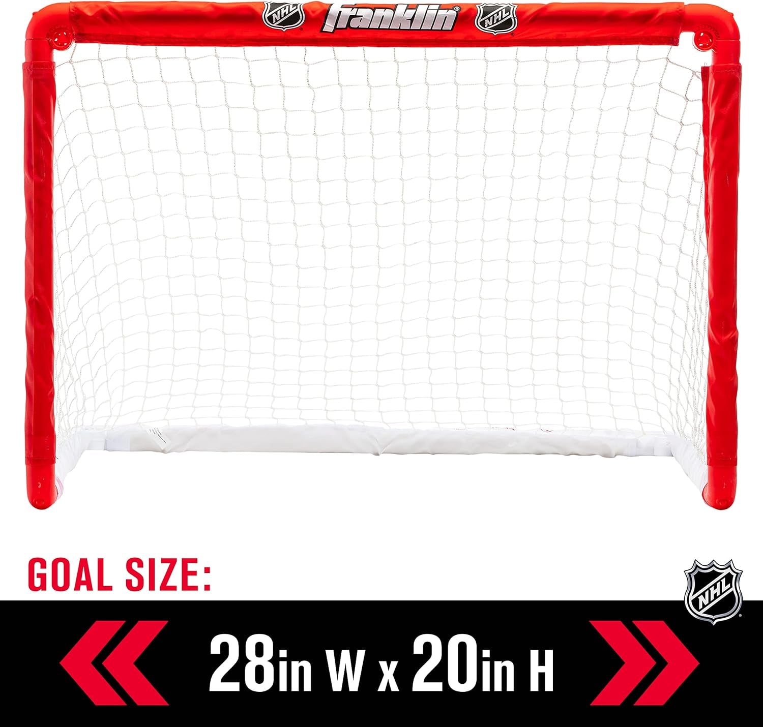 Franklin Sports NHL Kids Mini Hockey Goal Set - (2) Mini + Knee Hockey Goals, (4) Youth Sticks, (2) Goalie Sticks + (4) Foam Balls - Knee + Mini Hockey Set