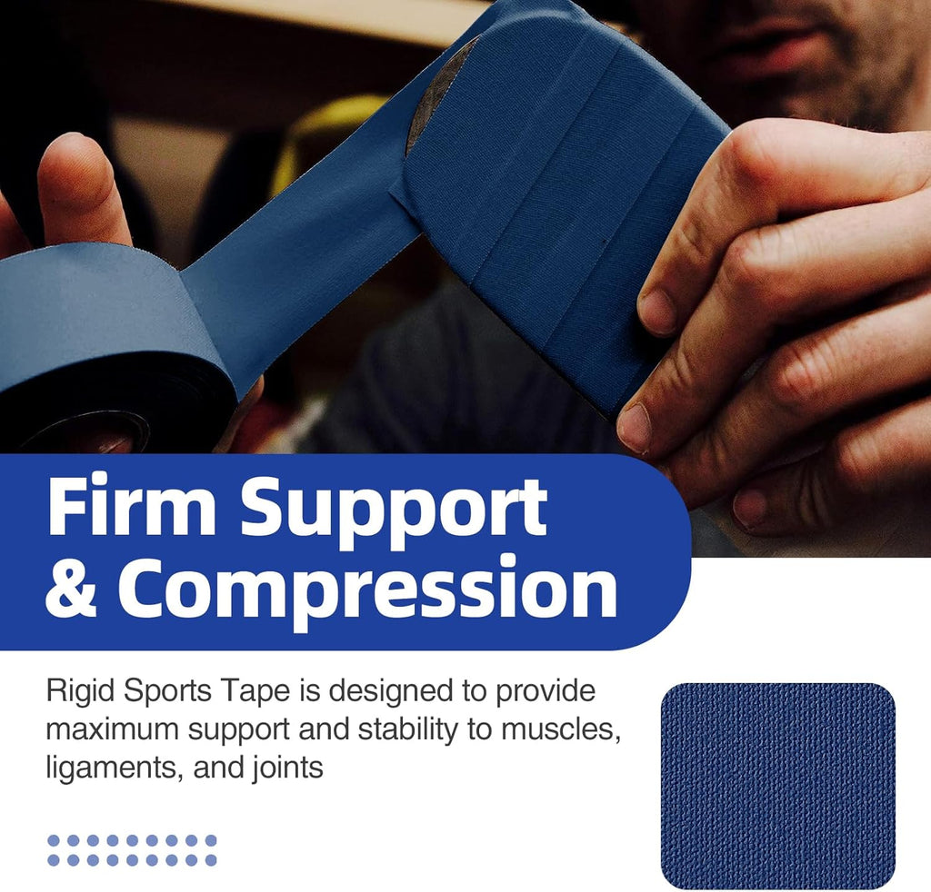 4 Rolls Athletic Tape, Sports Tape, Very Strong Easy Tear Wrist Ankle Tape, No Sticky Residue | Athletes, Medical, Athletic Trainers- 1.5Inch X 15Yards (Blue)