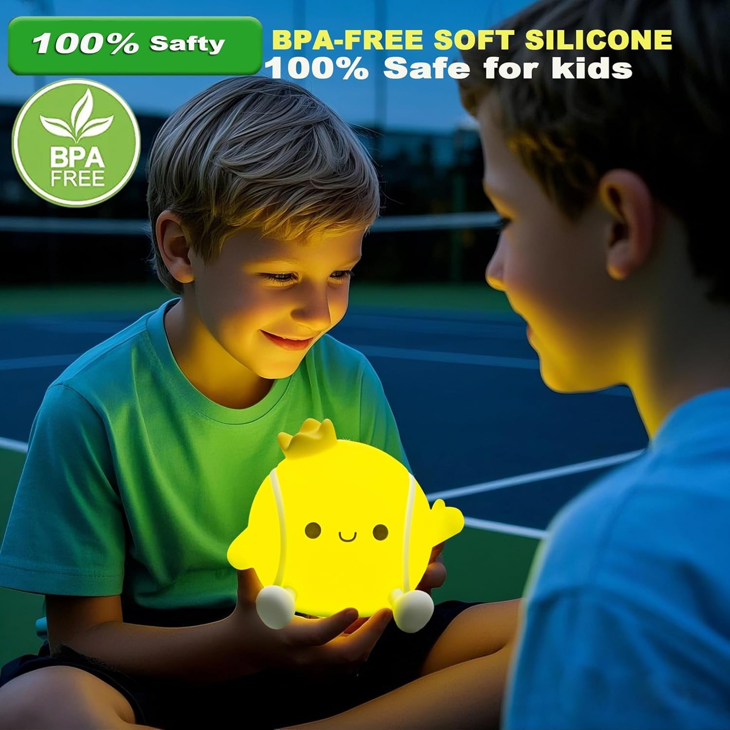 Tennis Night Light,Led Squishy Novelty Night Lamp,2 Levels Dimmable Nursery Bedroom Nightlight for Kids, Rechargeable Touch Lamp Decor,Baby Boys Girls Gifts