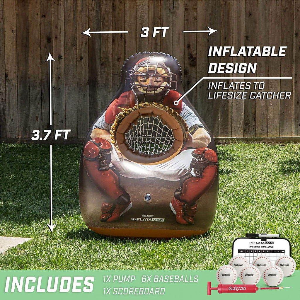 Inflataman Baseball Toss Challenge - Inflatable Catcher Strike Zone Pitching Game