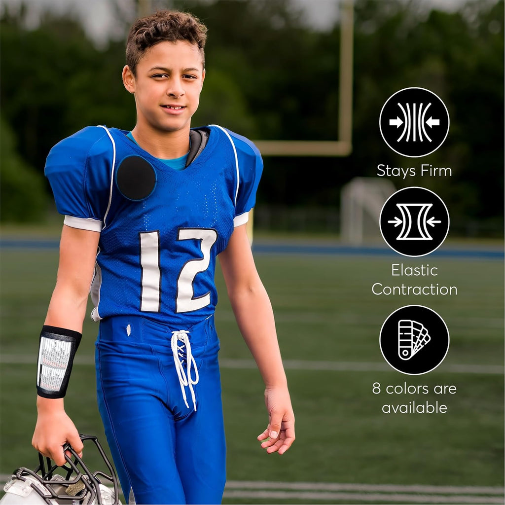 QB Playbook Wristband - Football Quarterback Play Wristbands for Adult and Youth - Wrist Coach for All Sports with 3 Compartments