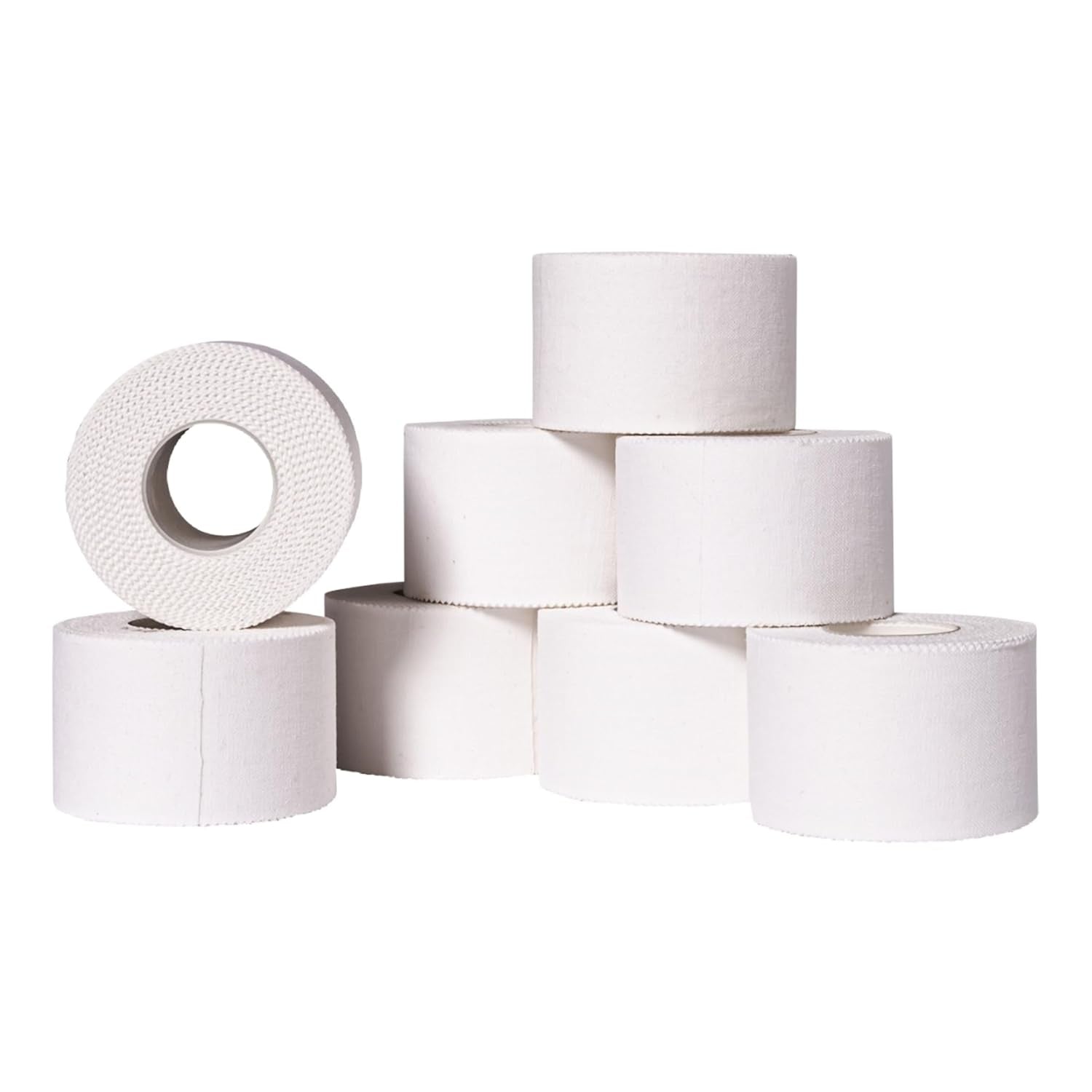 Athletic Sports Tape – 8 Adhesive Rolls -No-Sticky Residue – White Medical Tape - Sport Tape -Skin Friendly Athletic Tape 1.5" X 10 Yards for Athletes, Coaches, Amateurs (8, White)