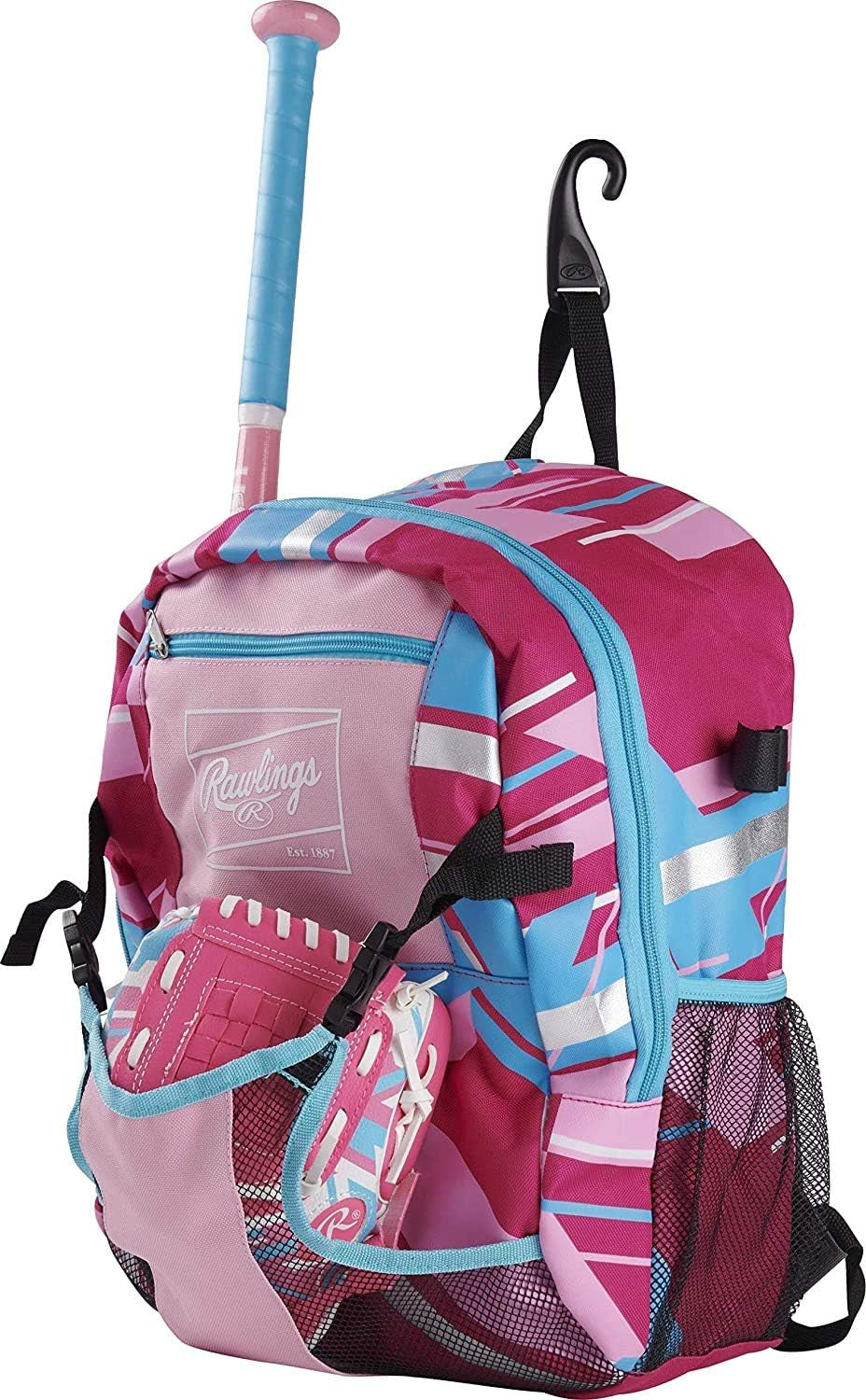 Rawlings | REMIX Backpack Equipment Bag | T-Ball & Youth Baseball / Softball | Pink