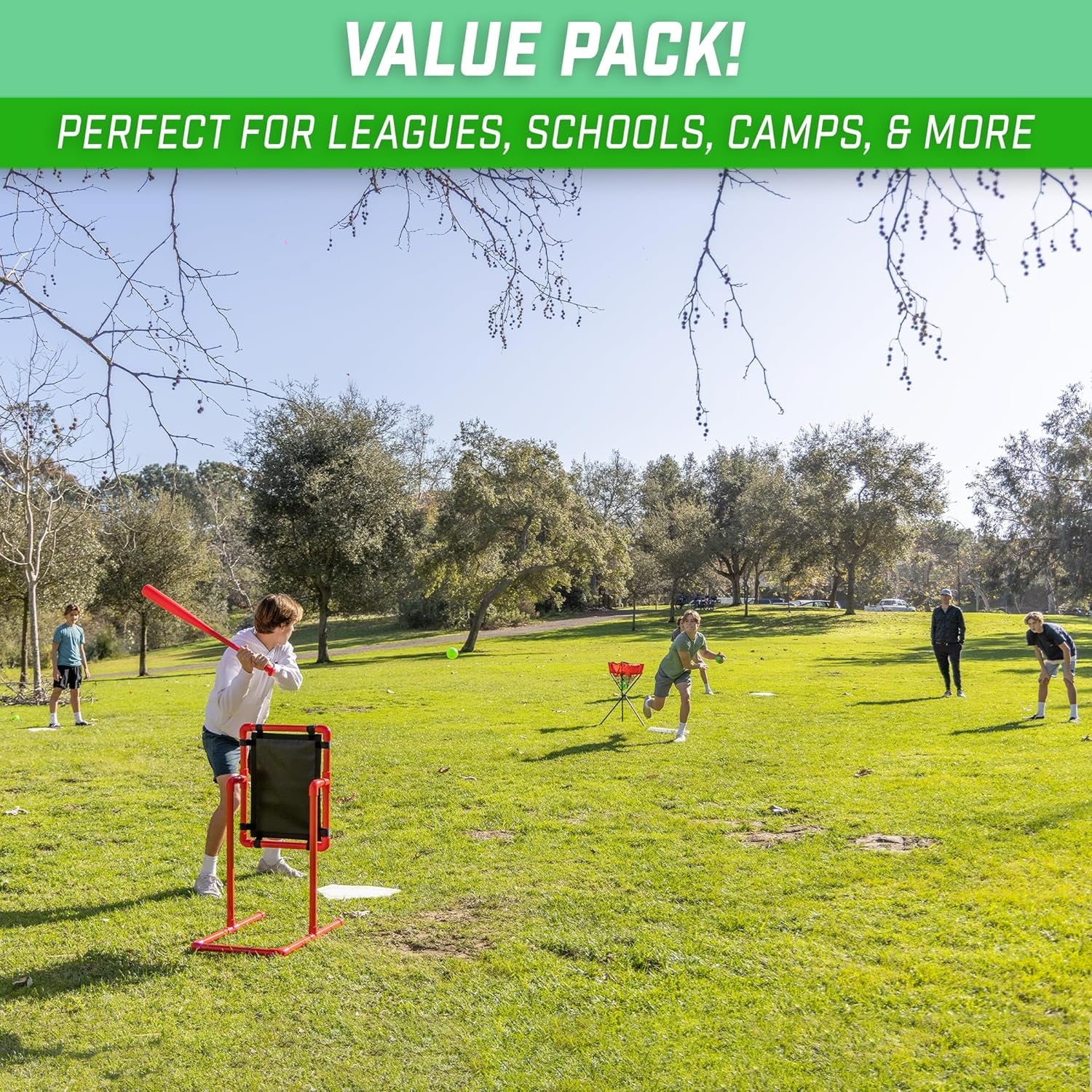 Baseball & Softball 5 Piece Base Set - Rubber Field Bases for Kids & Adults