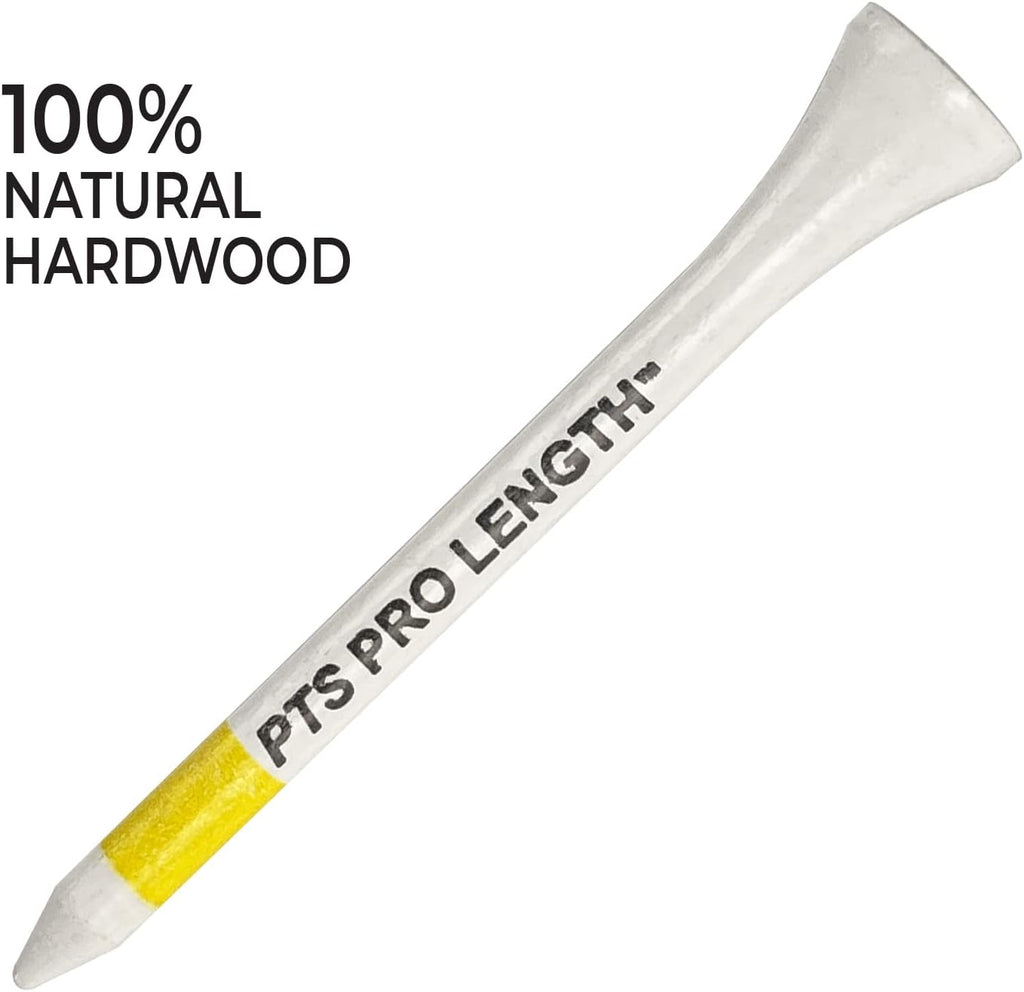 PTS Wood Golf Tees | 100 Count, 2-3/4 Inch | #1 Wood Tee on Tour | Best for Drivers & Woods