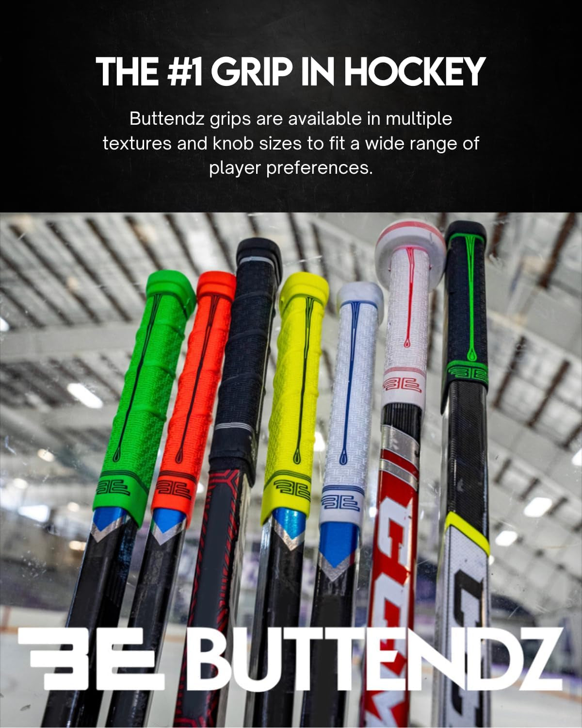 Future Rubber Replacement Hockey Grip - Step down Knob, Two-Tiered Player Knob with Twirl, Fits All Stick Sizes for Superior Control and Puck Feel