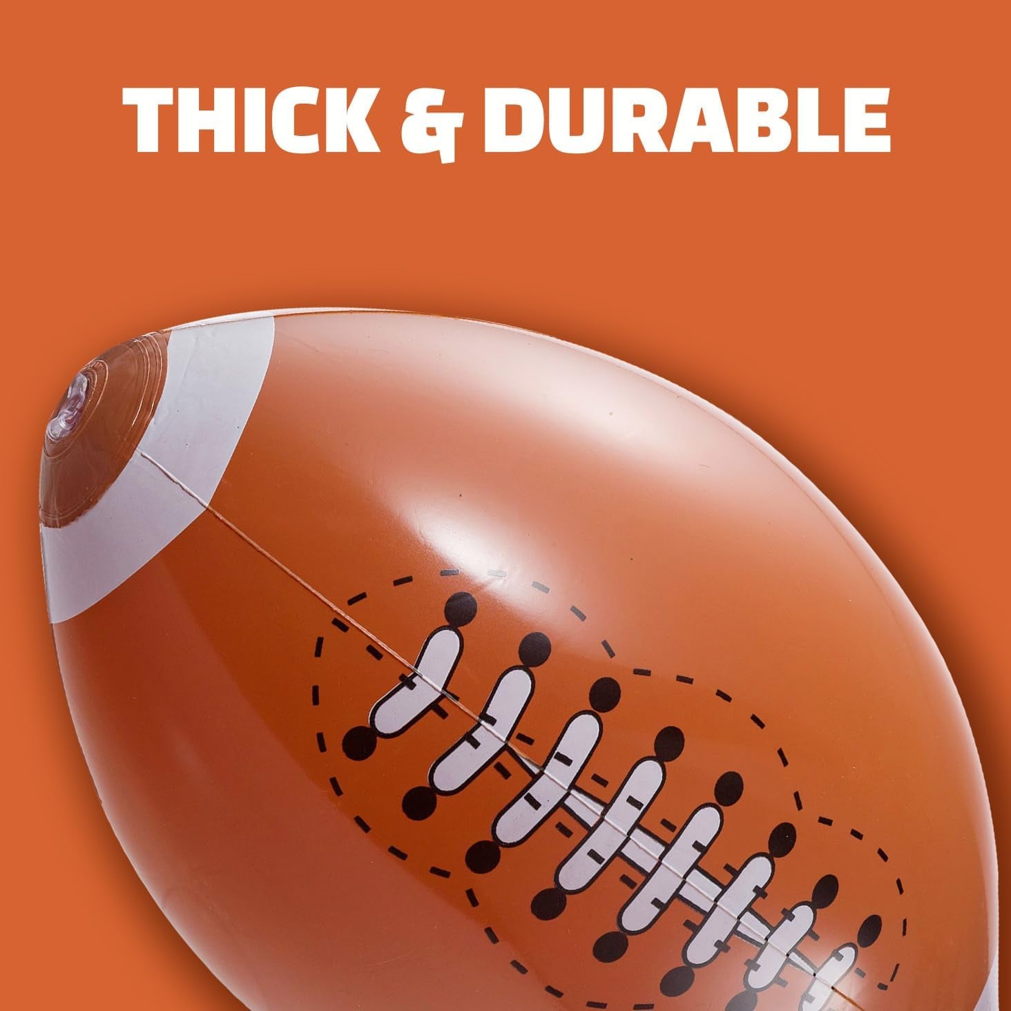 12-Pack 16" Inflatable Footballs for Football Party Decorations & Party Favors – Blow-Up Sports-Themed Beach Balls for Game Day & Birthday Supplies, Goodie Bag Stuffers