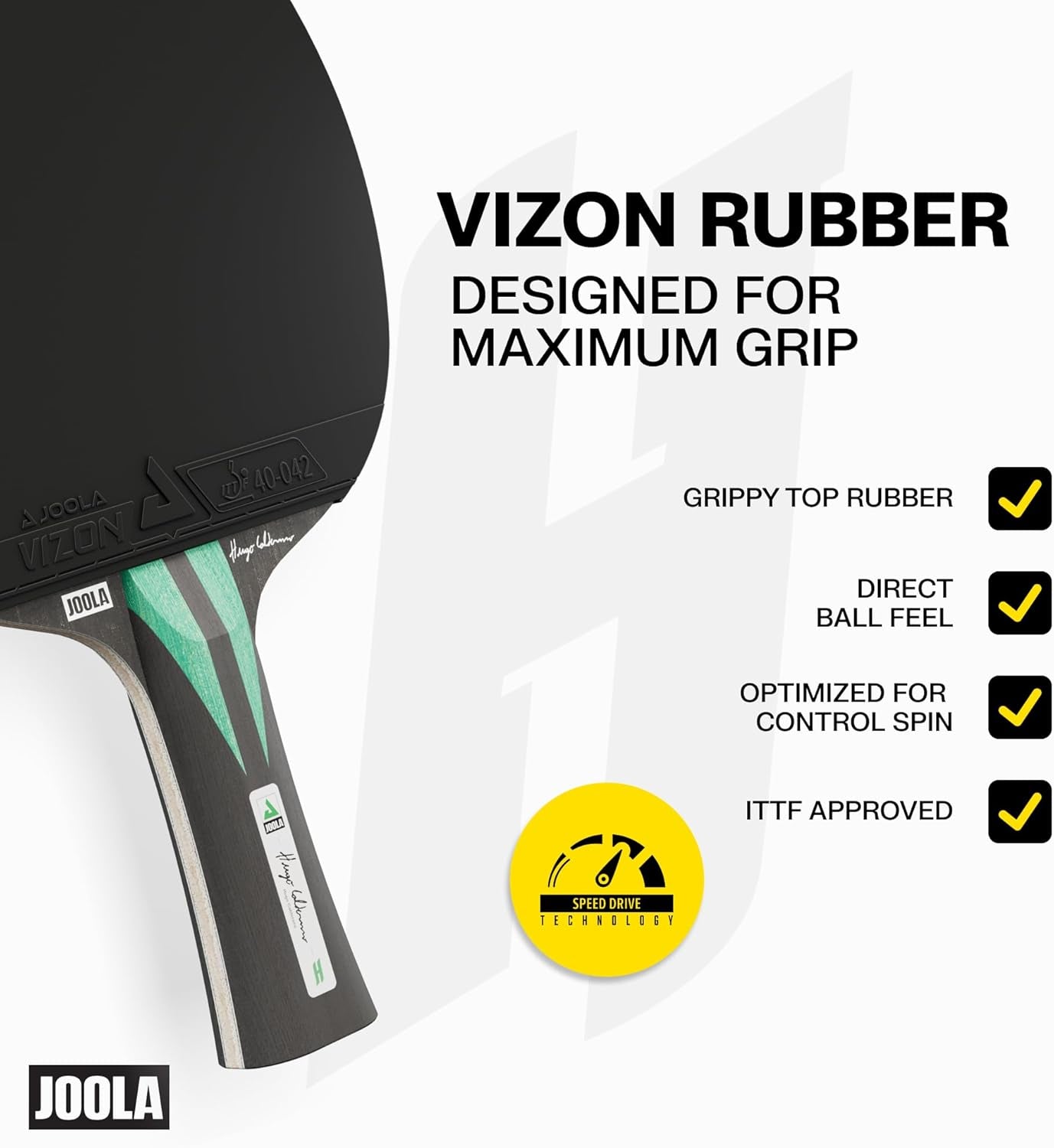 Hugo Calderano Carbon Pro Table Tennis Racket Set – Includes Competition-Level Racket with Ittf-Approved Micron Rubbers and Carbon Fiber Blade, 3-Star Tournament Balls & Protective Carry Case