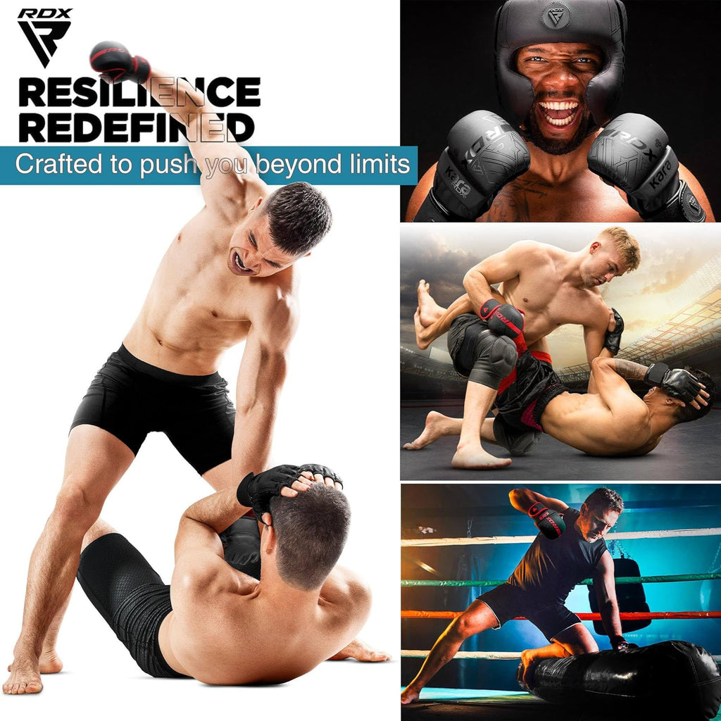 MMA Gloves Sparring Grappling, Hybrid Open Palm Martial Arts Mitts Men Women, Maya Hide Leather Wrist Support, Cage Fighting Combat Sports Boxing Glove Training, Muay Thai, Punching Bag Kickboxing