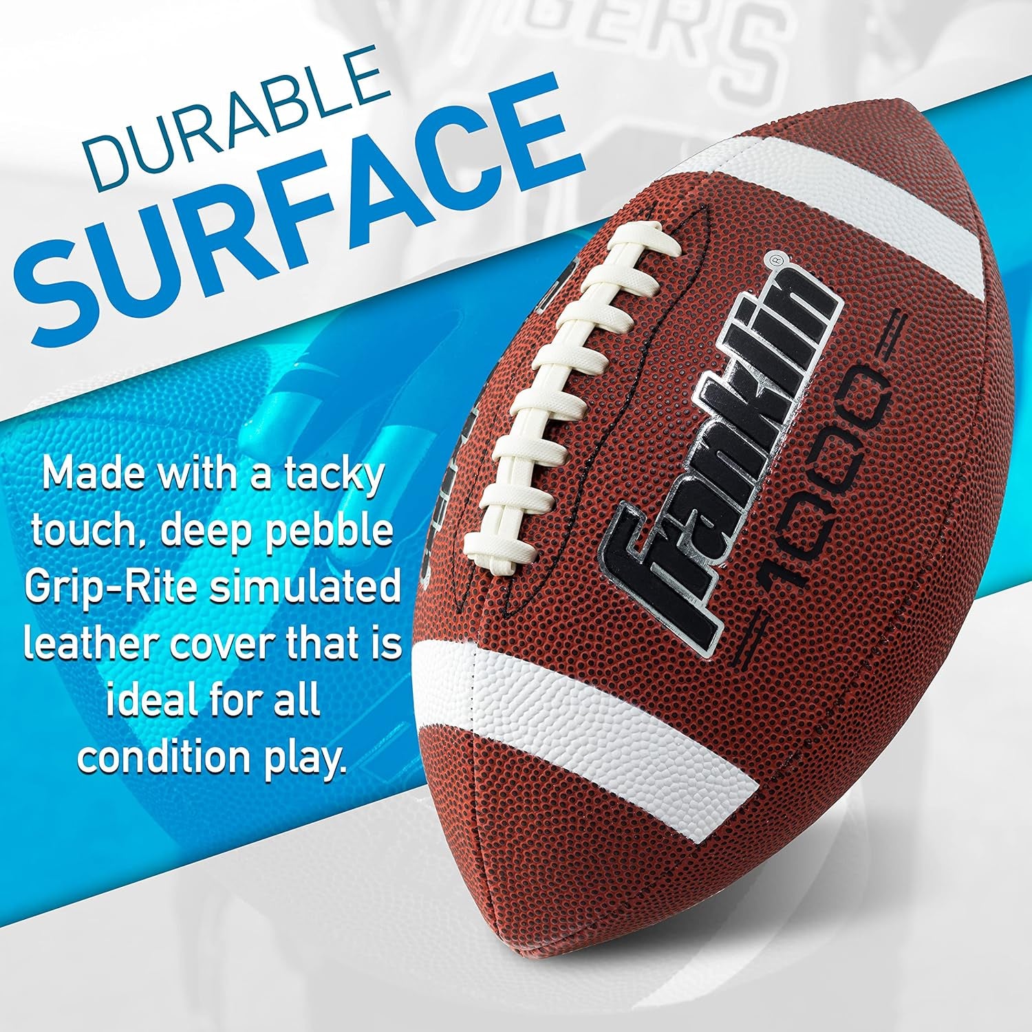 Youth + Adult Footballs - Extra Grip 1000 Official Size, Junior + Pee Wee Kids - 1 + 12 Packs