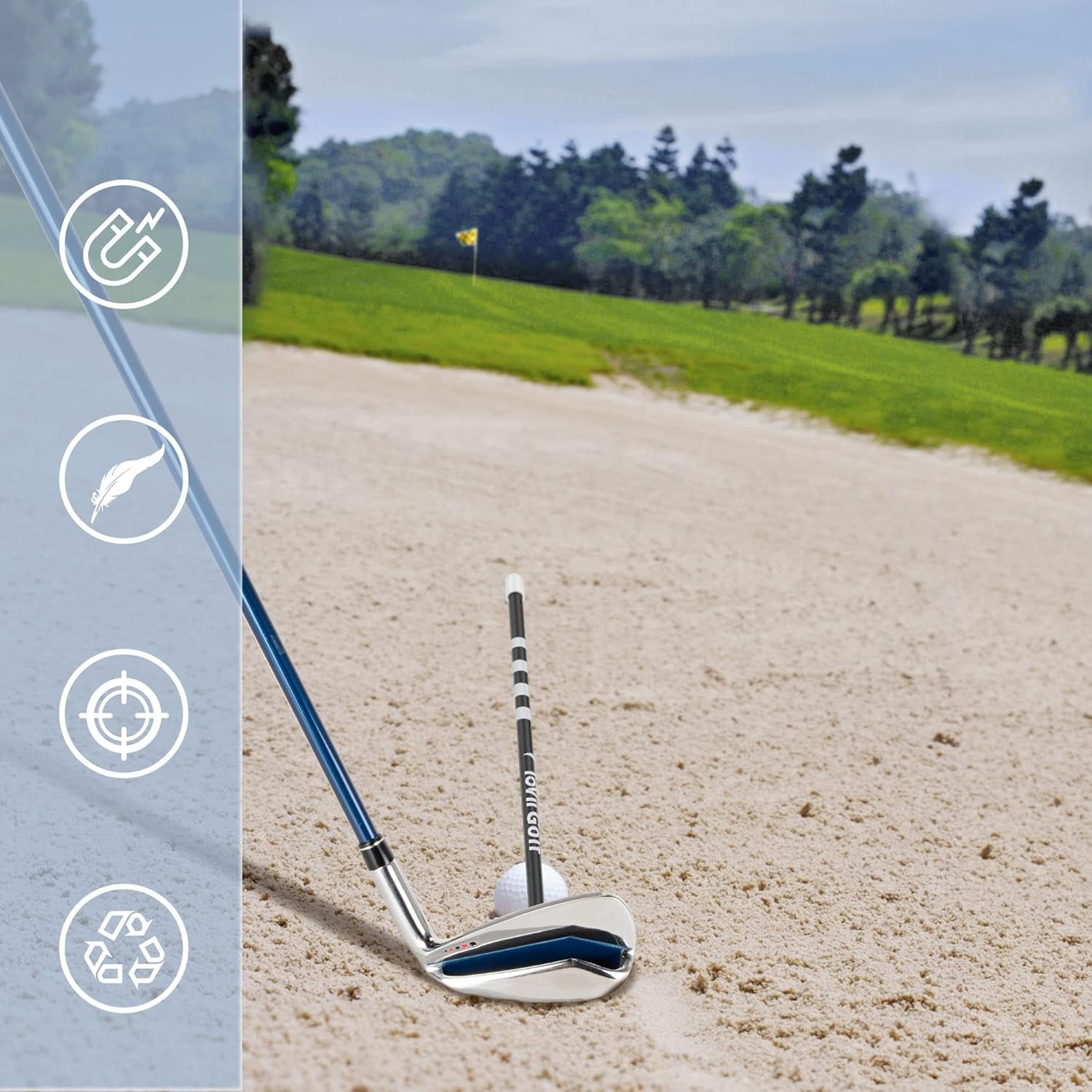 Golf Alignment Rods - Upgraded Magnetic Golf Club Alignment Stick, Golf Swing Training Aid, Golf Training Equipment, Help Visualize Your Golf Shot and Improve Your Alignment, Perfect Golf Gift