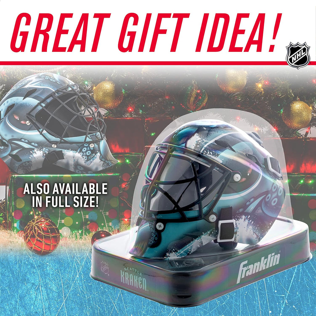 Franklin Sports NHL Team Logo Mini Hockey Goalie Mask with Case - Collectible Goalie Mask with Official NHL Logos and Colors