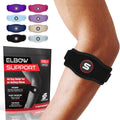 Sleeve Stars Tennis Elbow Brace for Men & Women, Elbow Brace for Tendonitis, Tennis Elbow Strap, Golfers Elbow Brace, Counterforce Brace for Tennis Elbow Relief, Fits 9"-23" (Single/Black)