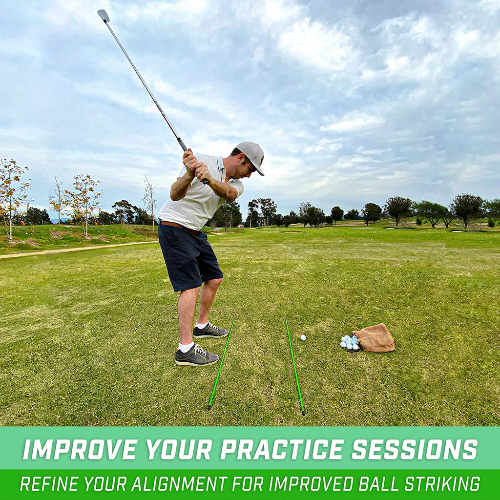 Golf Alignment Training Sticks - Choose 2 or 3 Pack - 48 Inch Golf Alignment Aid Practice Rods