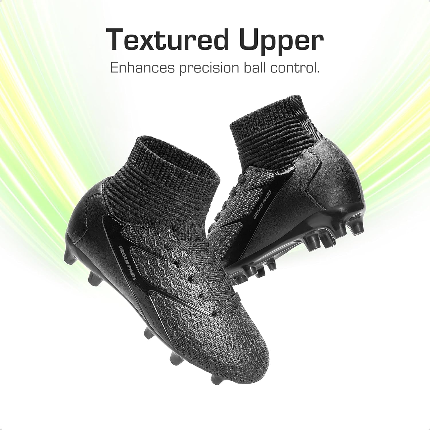 Boys Girls Soccer Cleats Youth Firm Groud Outdoor Sport Athletic High Top Football Shoes for Little/Big Kid