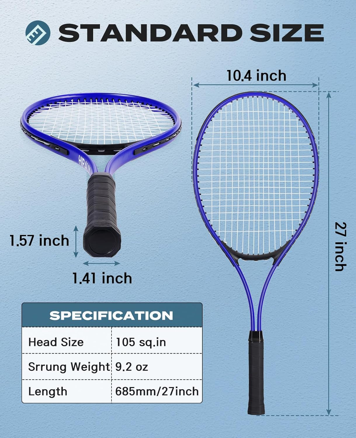 Tennis Rackets 2 Pack for Adults Beginners - 27 Inch Lightweight Aluminum Tennis Racquet Set with 3 Balls & Carry Bag - Vibration Dampening & Large Sweet Spot for Men Women Couples