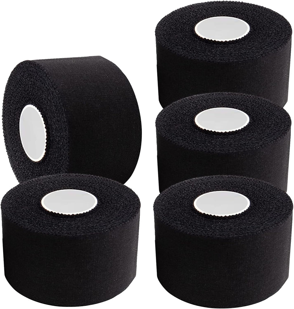Athletic Tape,5 Pack Black Sports Tape,Strong Stick No Sticky Residue for Hockey Climbing Sports Medical Splints