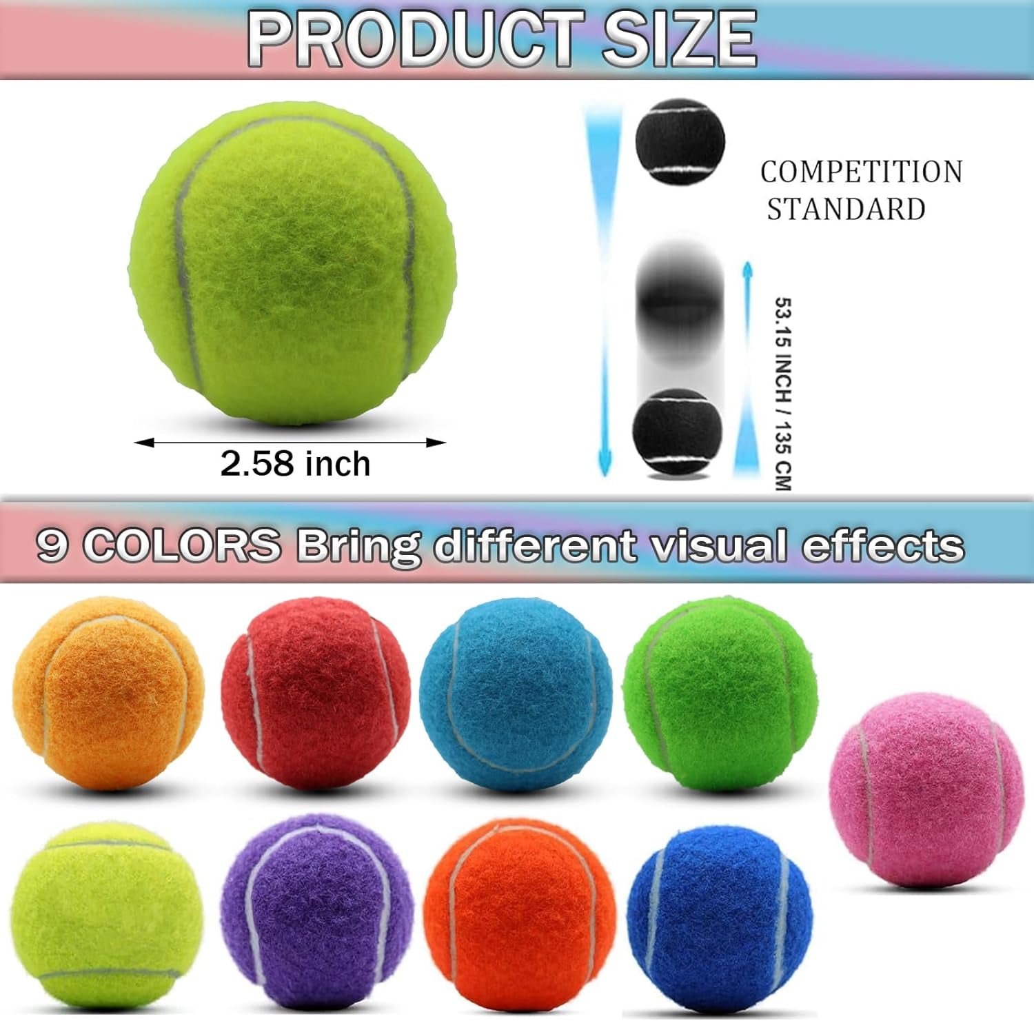 Tennis Balls, 20 Pack Training Tennis Balls,High Elasticity Practice Tennis for Beginner, Exercise Playing Balls for Pet Dog