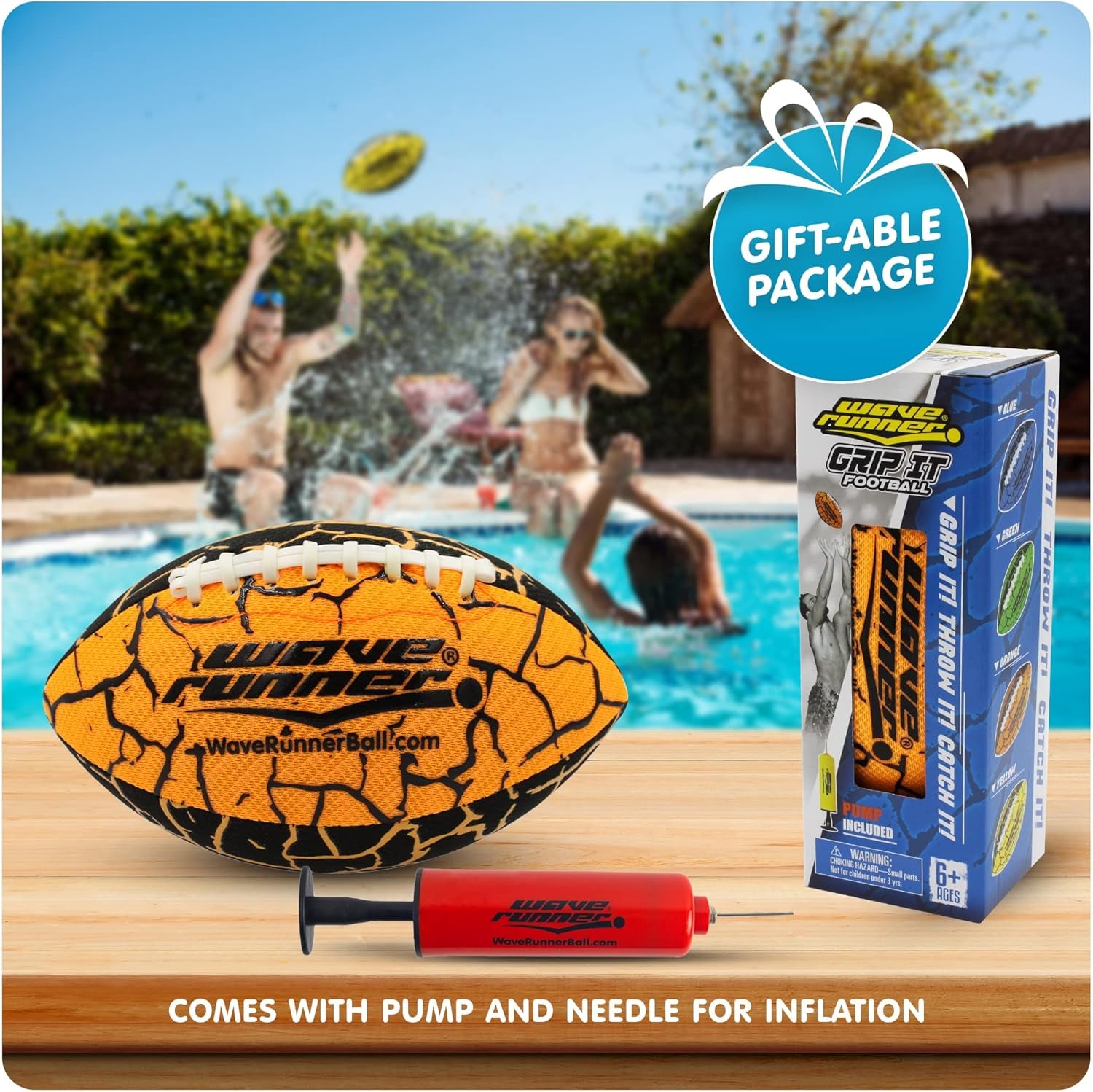 Water Football for Pool and Beach | Waterproof Football for Outdoor Games for Adults, Teens, and Kids - Lightweight Pool Toys, Easy Wet Grip, Outdoor Summer Toy