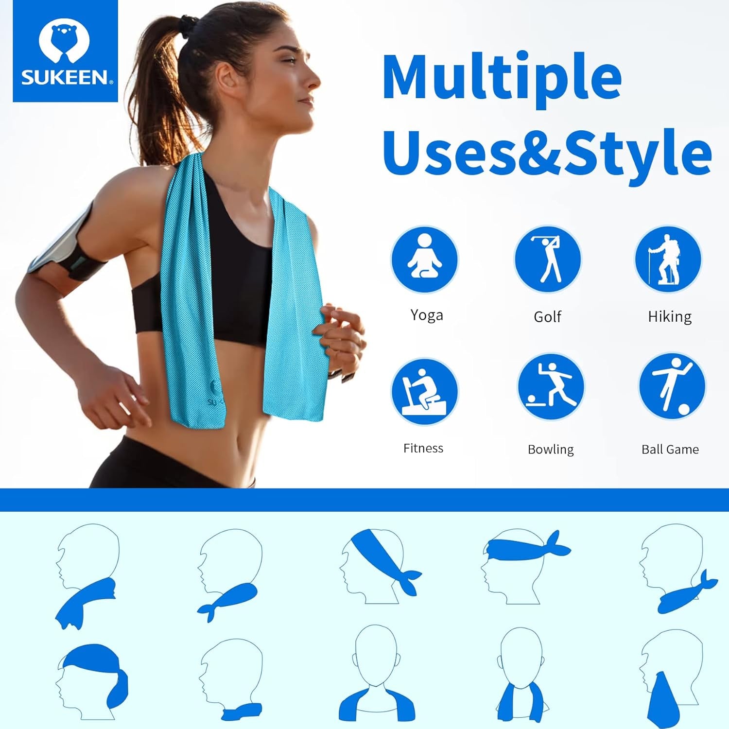 4Pack Cooling Towel (40"X12"), Ice Towel,Soft Breathable Chilly Towel,Microfiber Towel for Yoga,Sport,Running,Gym,Workout,Camping,Fitness,Workout & More Activities