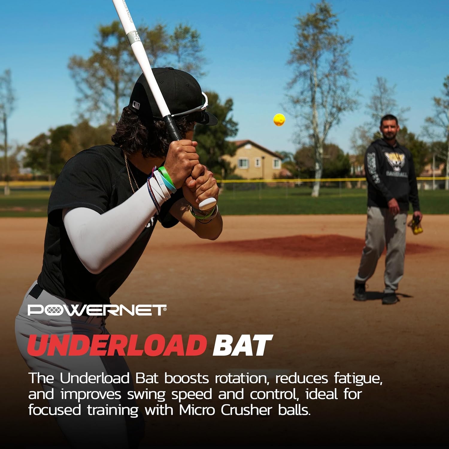 Overload and Underload Training Bats, Rapid Stick or Overload Bat, Slim Barrel Design, Build Hand-Eye Coordination