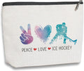 Hockey Gifts Inspirational Gifts for Ice Hockey Lovers Team Players Makeup Bag Travel Pouch Christmas Birthday Gift for Women Athletics Coach Friend Sister