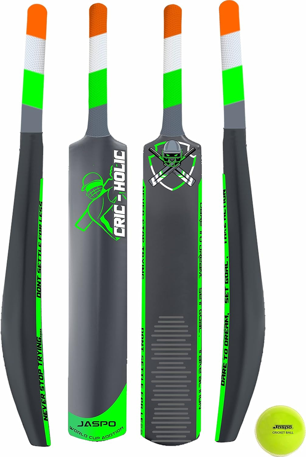 Cric-Holic Senior Plastic Cricket Full Size Bat (34 X 4.5 Inch) for All Age Group with Soft Cricket Ball Combo
