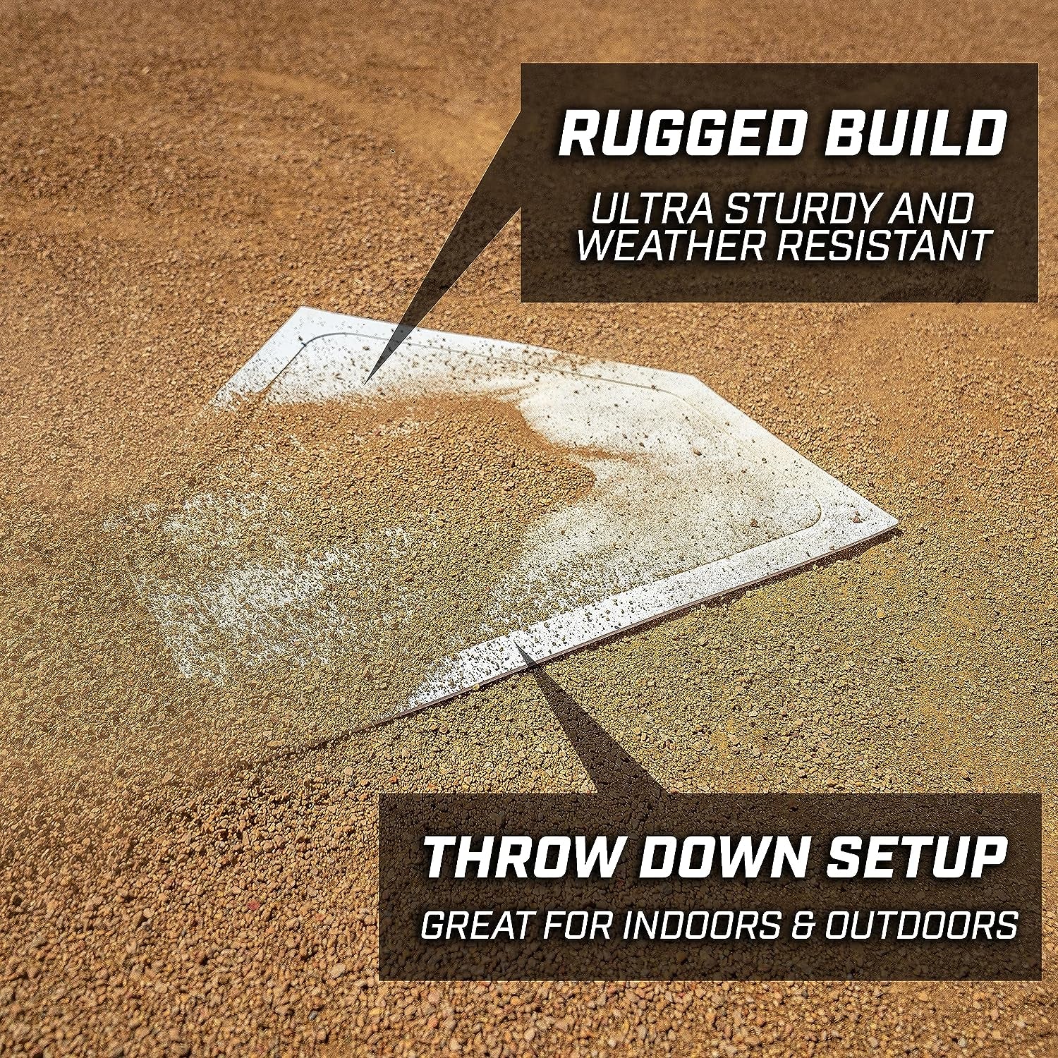 Baseball & Softball 5 Piece Base Set - Rubber Field Bases for Kids & Adults