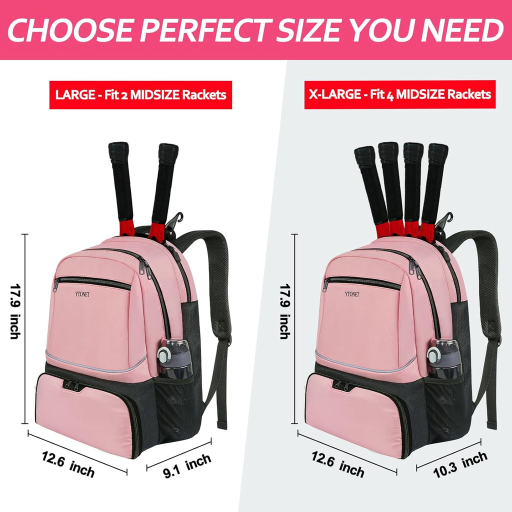 Tennis Bag Tennis Backpack for Women Men 2 Rackets with Insulated Pocket Ventilated Shoe Compartment