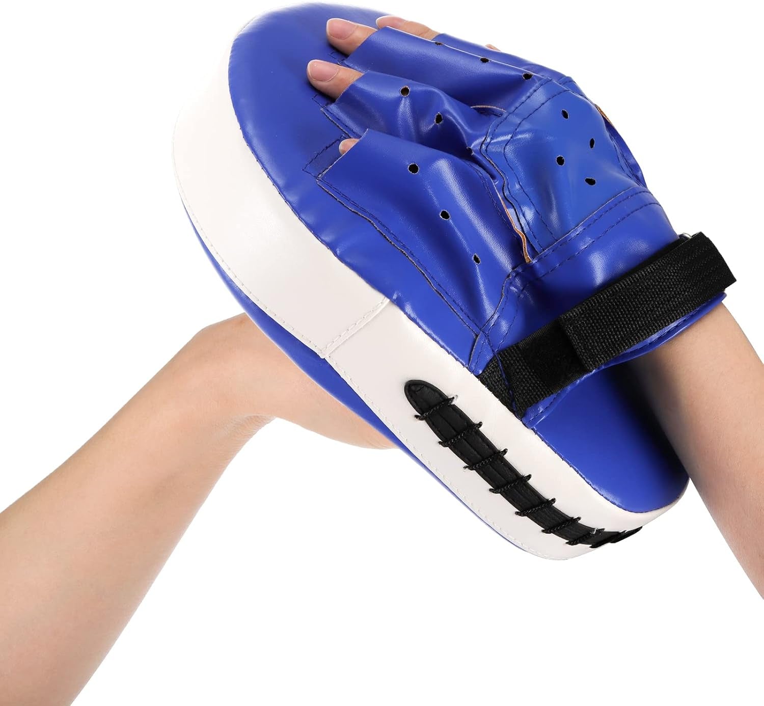Boxing Focus Pads and Taekwondo Pad, 15.5 X 8 Blue, 2-In-1 Punching Mitts Kick Pack Set, Martial Arts MMA Kicking Shield Training for Men Women Gym