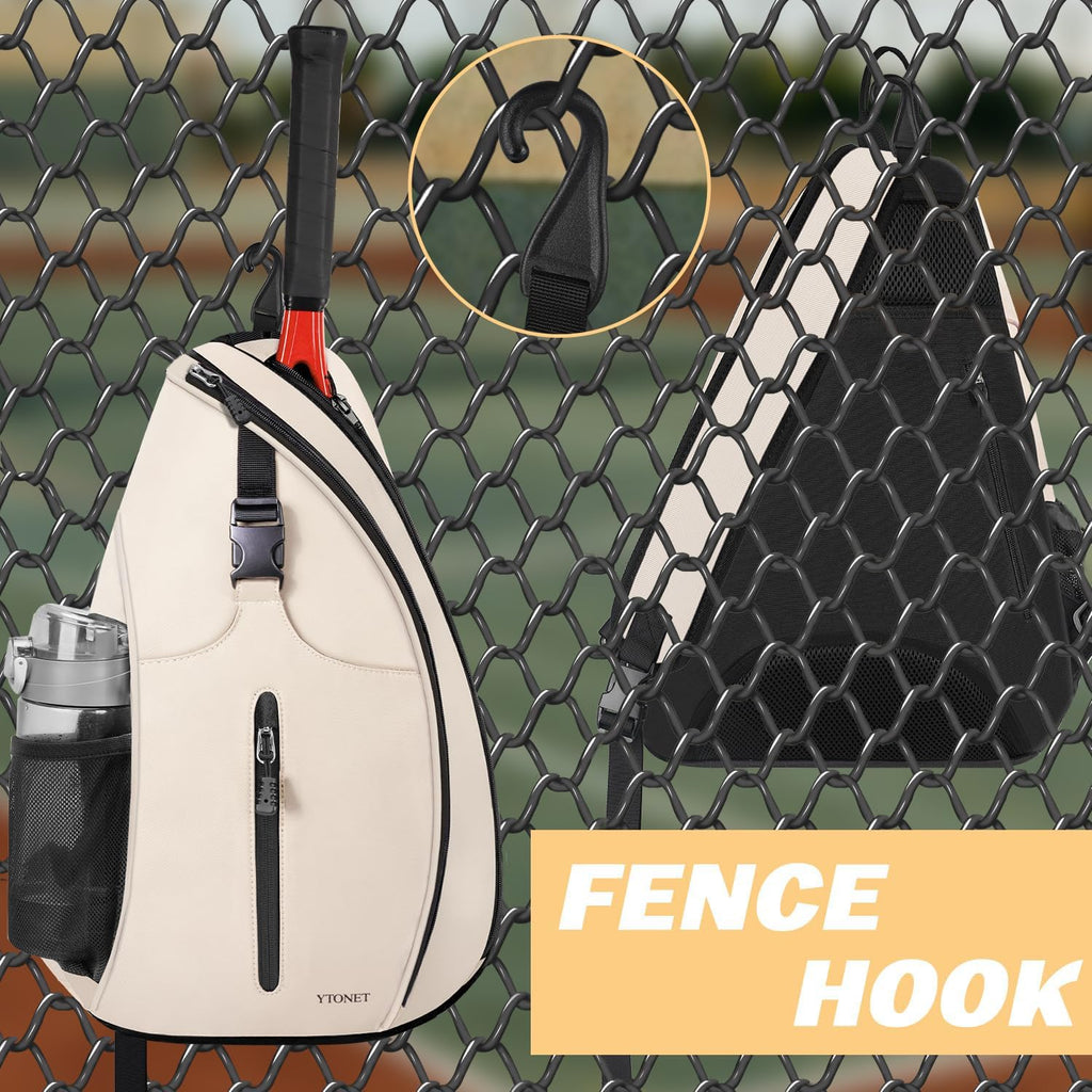 Tennis Bag, Tennis Sling Backpack Crossbody Water Resistant for Men Women, Compatible for Pickleball Badminton Rackets
