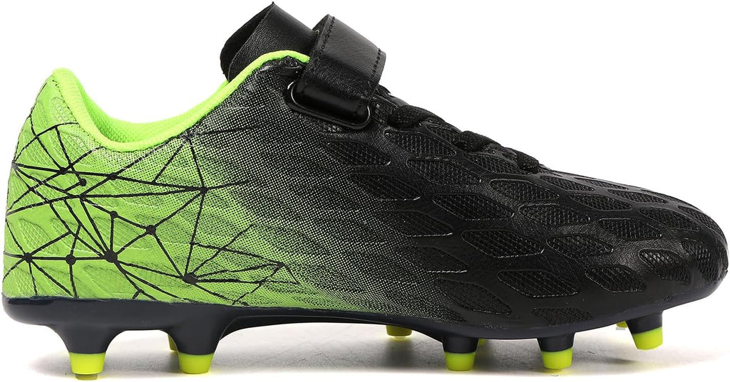 Soccer Cleats, Kids Firm Ground Football Shoes, Boys Girls Athletic Outdoor