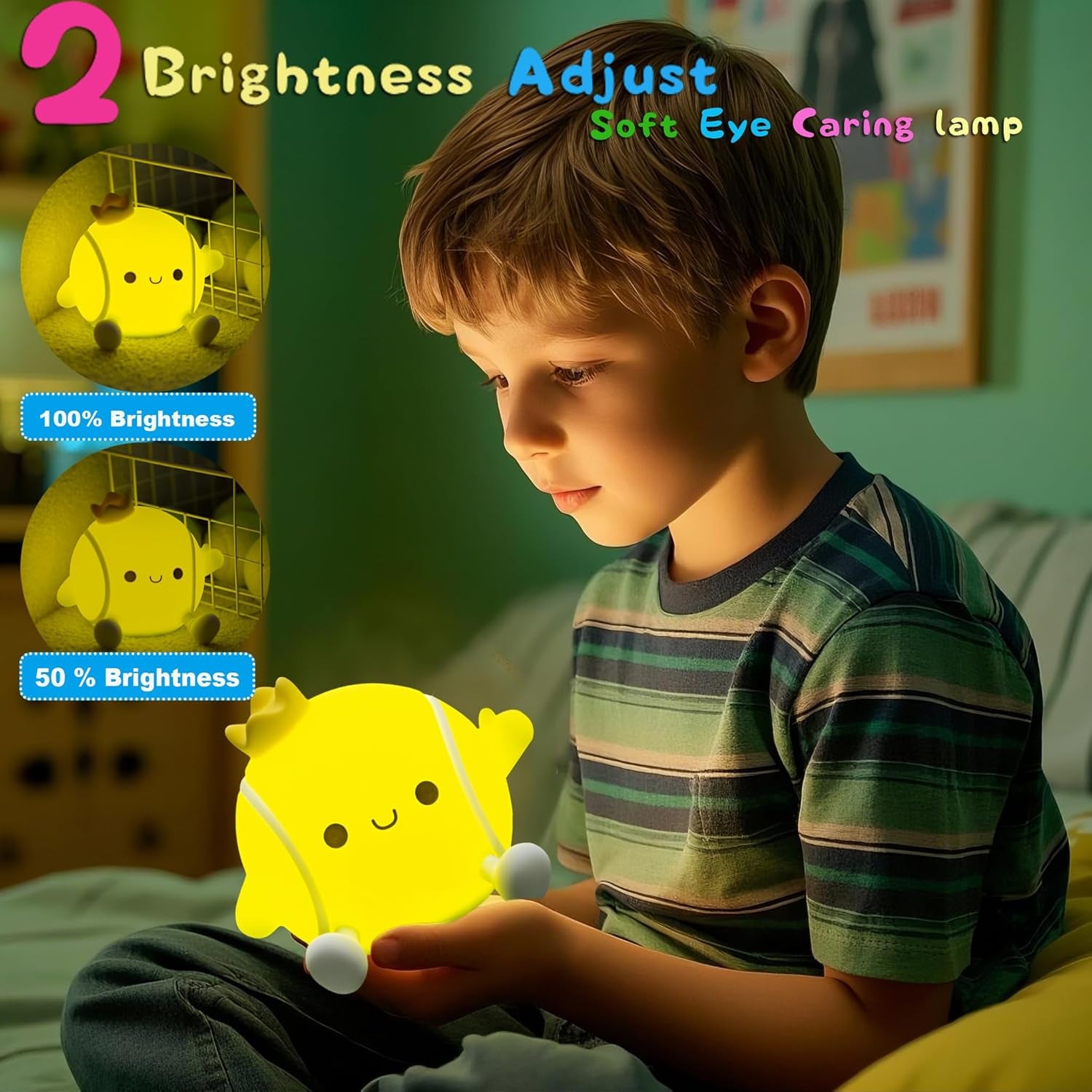 Tennis Night Light,Led Squishy Novelty Night Lamp,2 Levels Dimmable Nursery Bedroom Nightlight for Kids, Rechargeable Touch Lamp Decor,Baby Boys Girls Gifts
