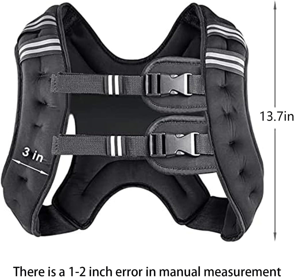 Weighted Vest for Women and Men 8 12 16 20 25 30 Lbs with Reflective Stripe and Double Adjustable Buckle Straps Weight Vests for Strength Training, Jogging, Cardio, Weight Loss
