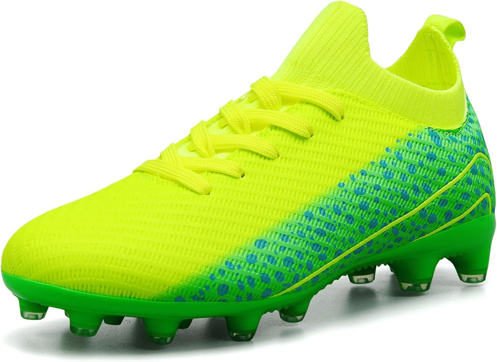 Kids Soccer Cleats for Boys and Girls Youth Mid-Top Football Shoes Outdoor Athletic Turf Soccer Shoes