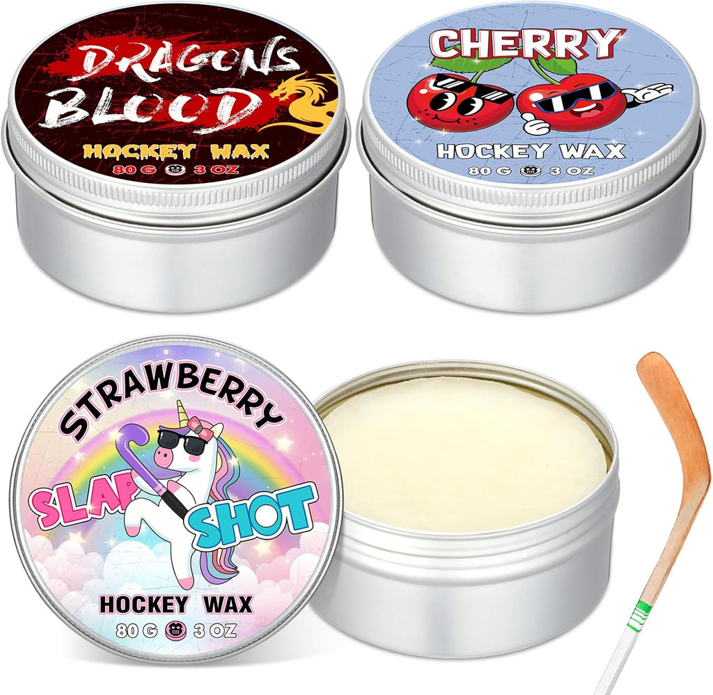 3 Pack Hockey Wax Scent Hockey Stick Wax Reusable Blade Wax for Hockey Players Maximum Grip Protection