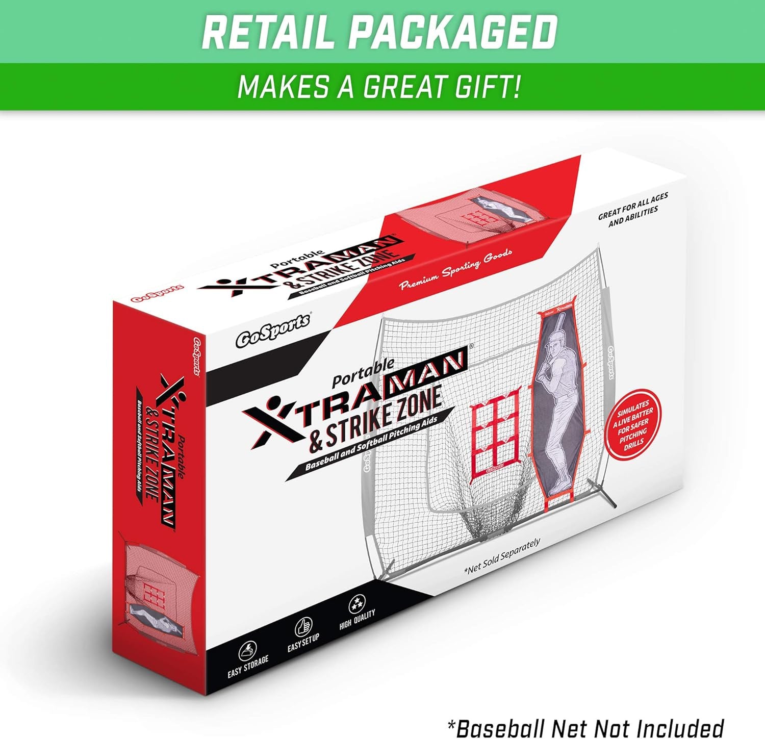 Baseball & Softball Pitching Kit - Practice Accuracy Training with Strike Zone & XTRAMAN Dummy Batter