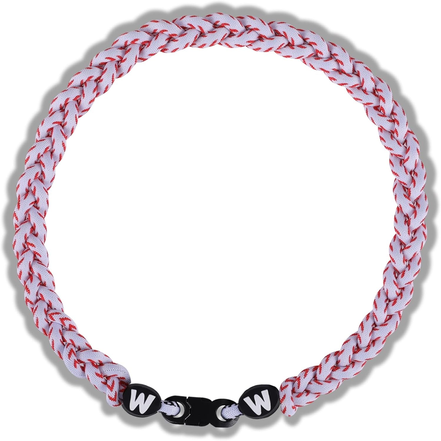 Premium 18Inch Baseball Necklace W/Nylon Tri-Braided Rope Tornado Design